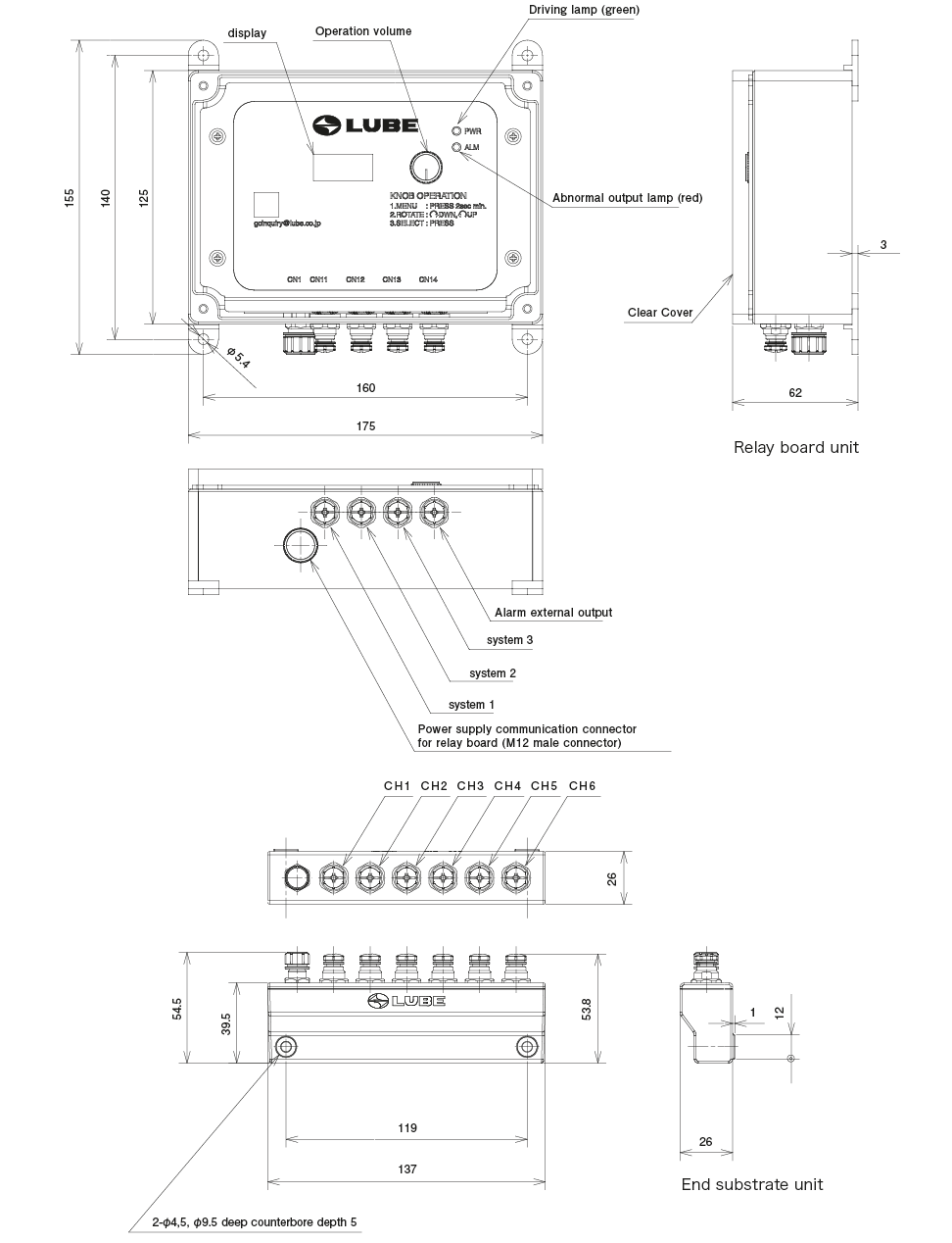 EPM (End Point Monitor) Dimensional Drawing