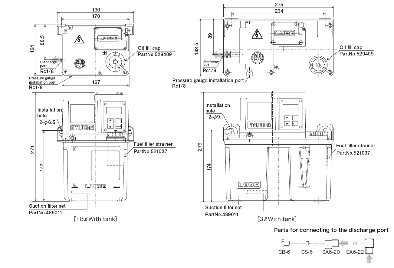MO2 &middot; MO2C Type (Direct pressure operated metering valve)
 Dimensional Drawing