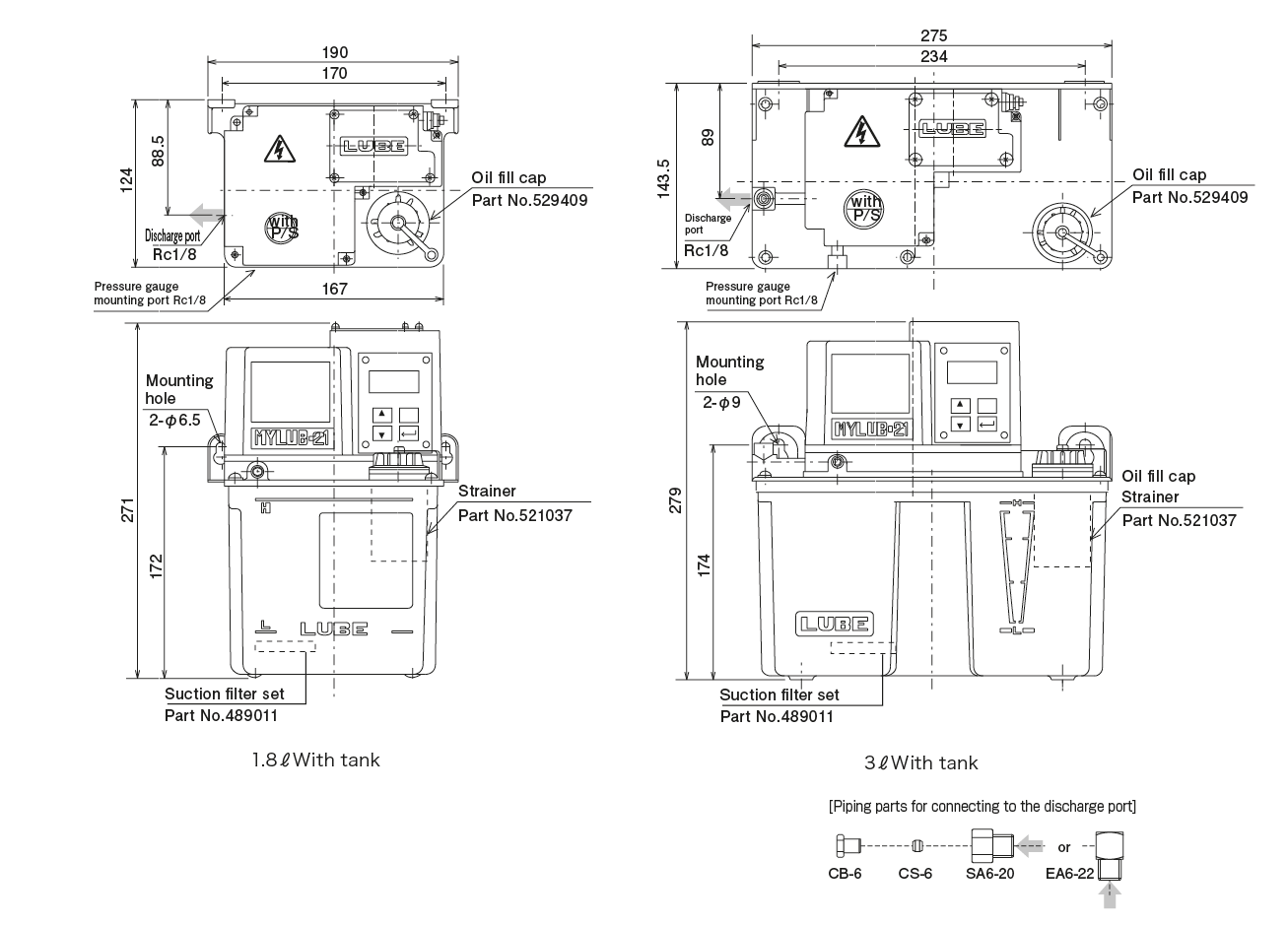 AMR-III DS type(Electric intermittent discharge gear Pump）Dimensional Drawing