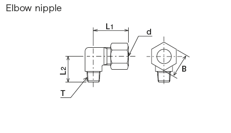 High pressure fitting (for Steel Tube)
 Dimensions