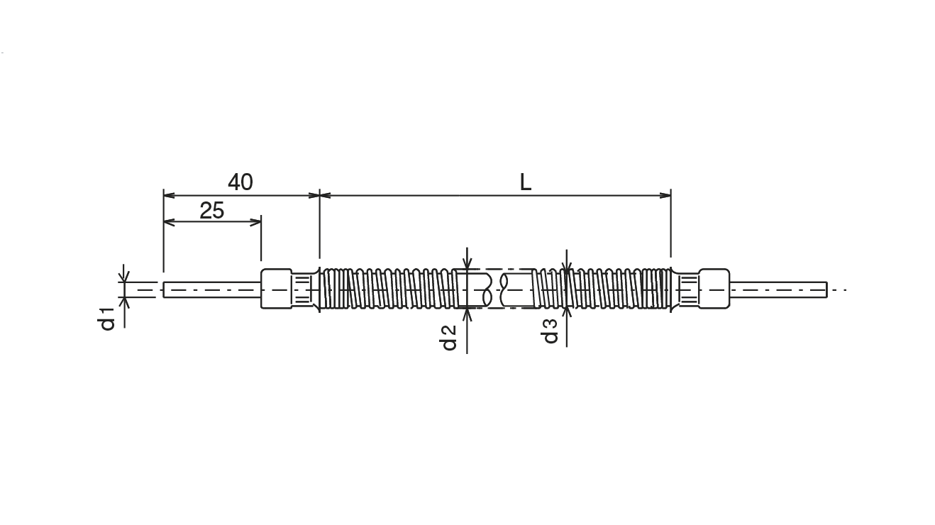 FModel FH (Flexible hose [for low pressure])
 Dimensional Drawing