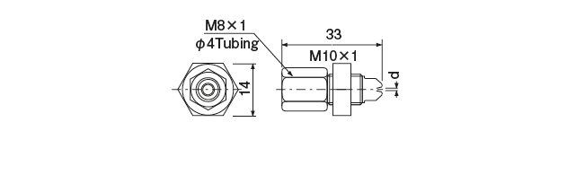 J02 &middot; J05 &middot; J08 type(Jet nozzle）
 Dimensional Drawing