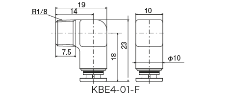 KBC &middot; KBL &middot; OTS &middot; OTE Type (One touch fitting）
 Dimensional Drawing