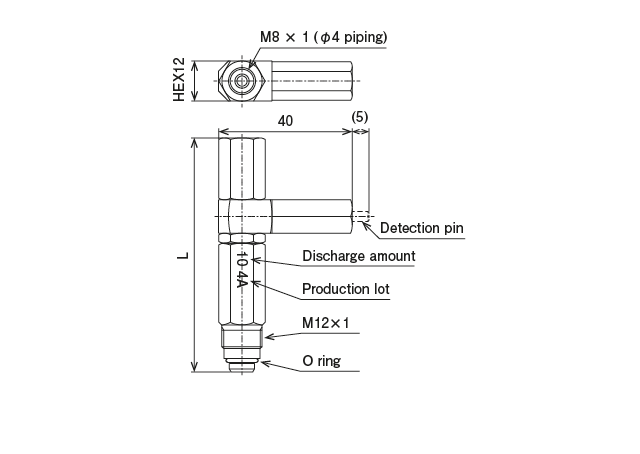 MG2I typeグリース目詰目視用定量バルブ Dimensional Drawing