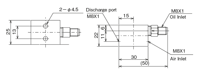 Flexible type spray nozzle（O/A）_Exclusive parts for Pump VBP 
 Dimensional Drawing
