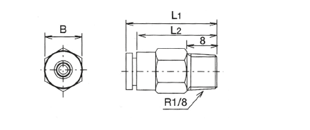 KBC &middot; KBL &middot; OTS &middot; OTE Type (One touch fitting）
 Dimensional Drawing