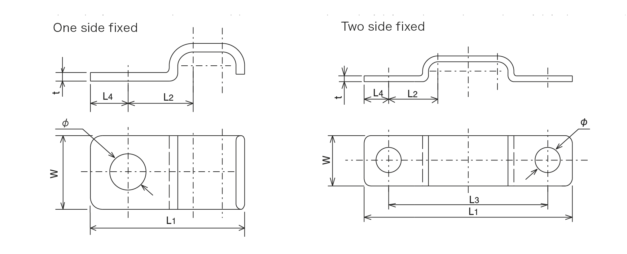 PC type(Tube clips）
 Dimensional Drawing