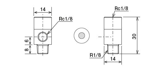 SC &middot; EC &middot; TC Type (connector)
 Dimensions