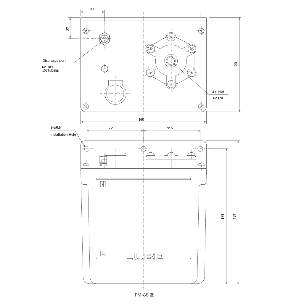 Automatic intermittent gear pump　PMDimensional Drawing