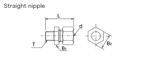 High pressure fitting (for Copper Tube)
 Dimensions
