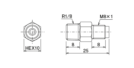 SA&thinsp;Type (adapter)
 Dimensions