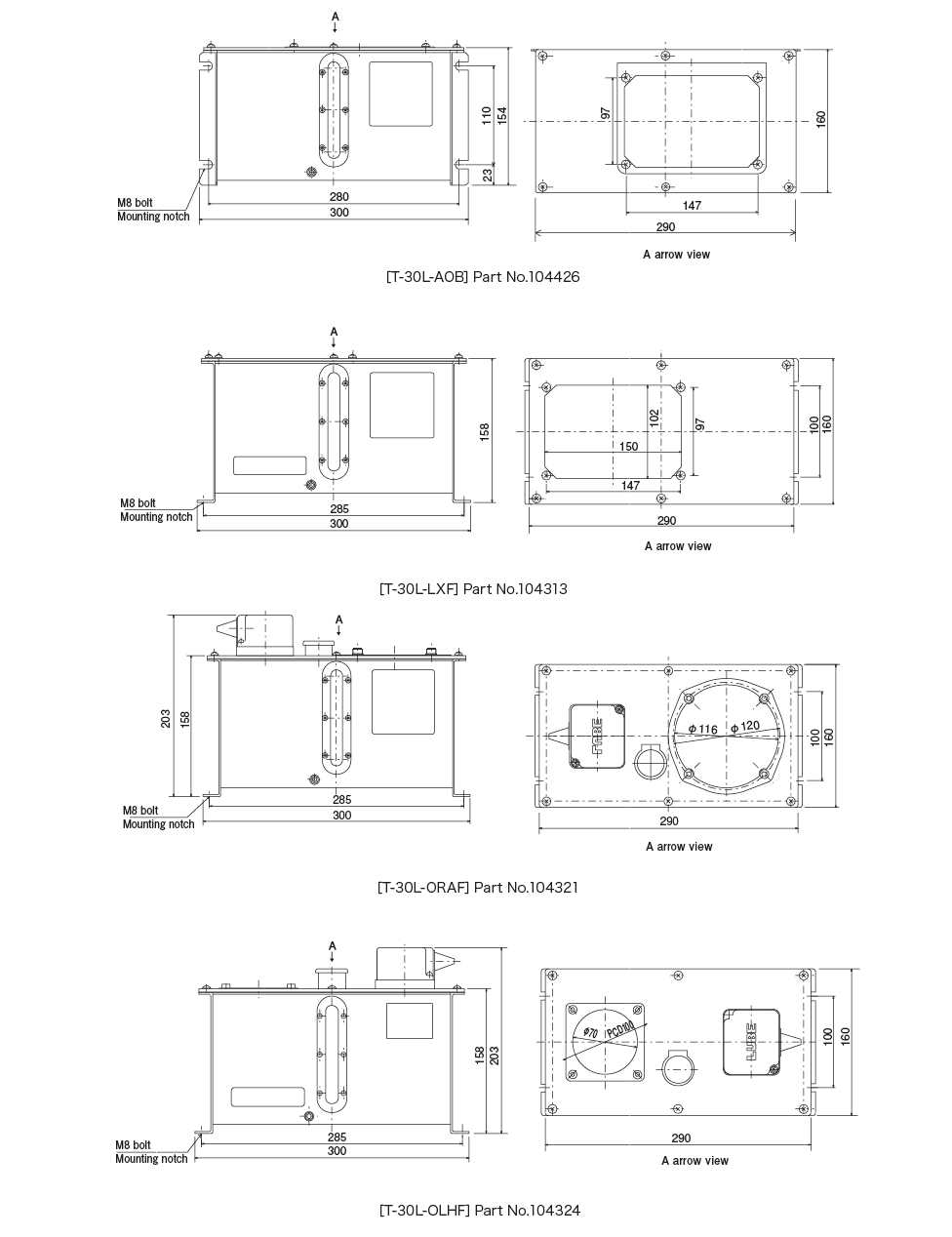 Metal reservoirs3ℓDimensions