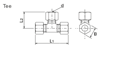 High pressure fitting (for Copper Tube)
 Dimensions