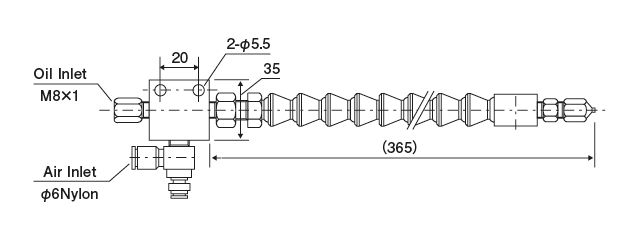 VOA type (dedicated part for VBP type Pump)
 Dimensions